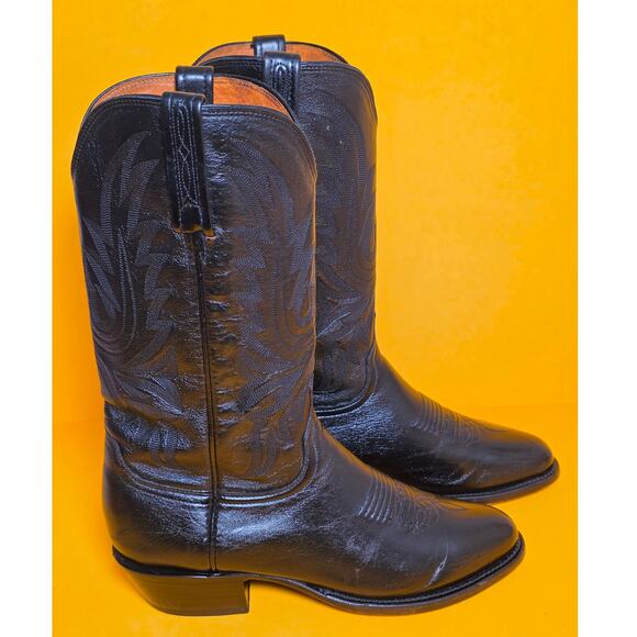 Lucchese 1883 Carson Black Lonestar Calf Leather Cowboy Boots Men 8D M1020.R4 main image 15